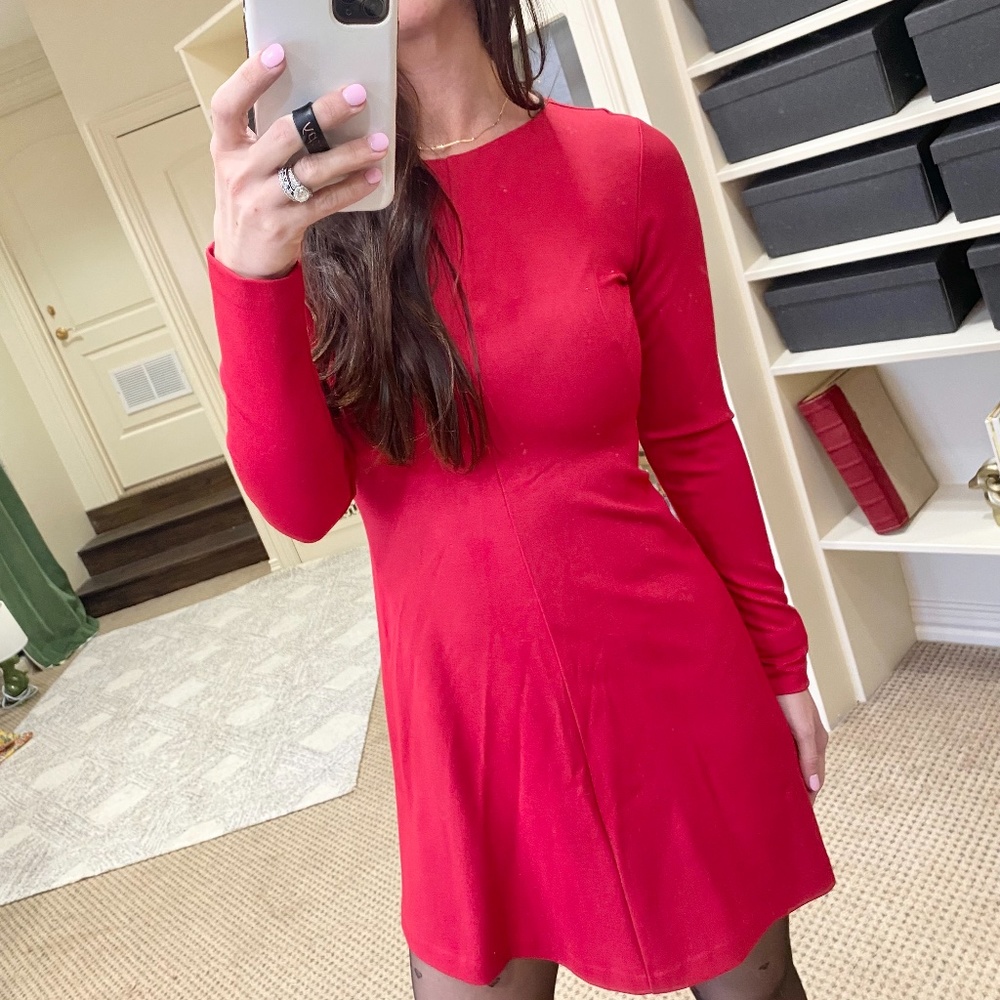 Amanda Uprichard Red Ponti Long Sleeve Dress size xs - Picture 3 of 6